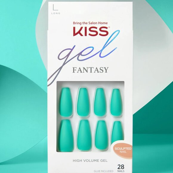 Kiss Gel Fantasy Green Long Length Nails / ST. PATRICK'S DAY - Picture 1 of 8